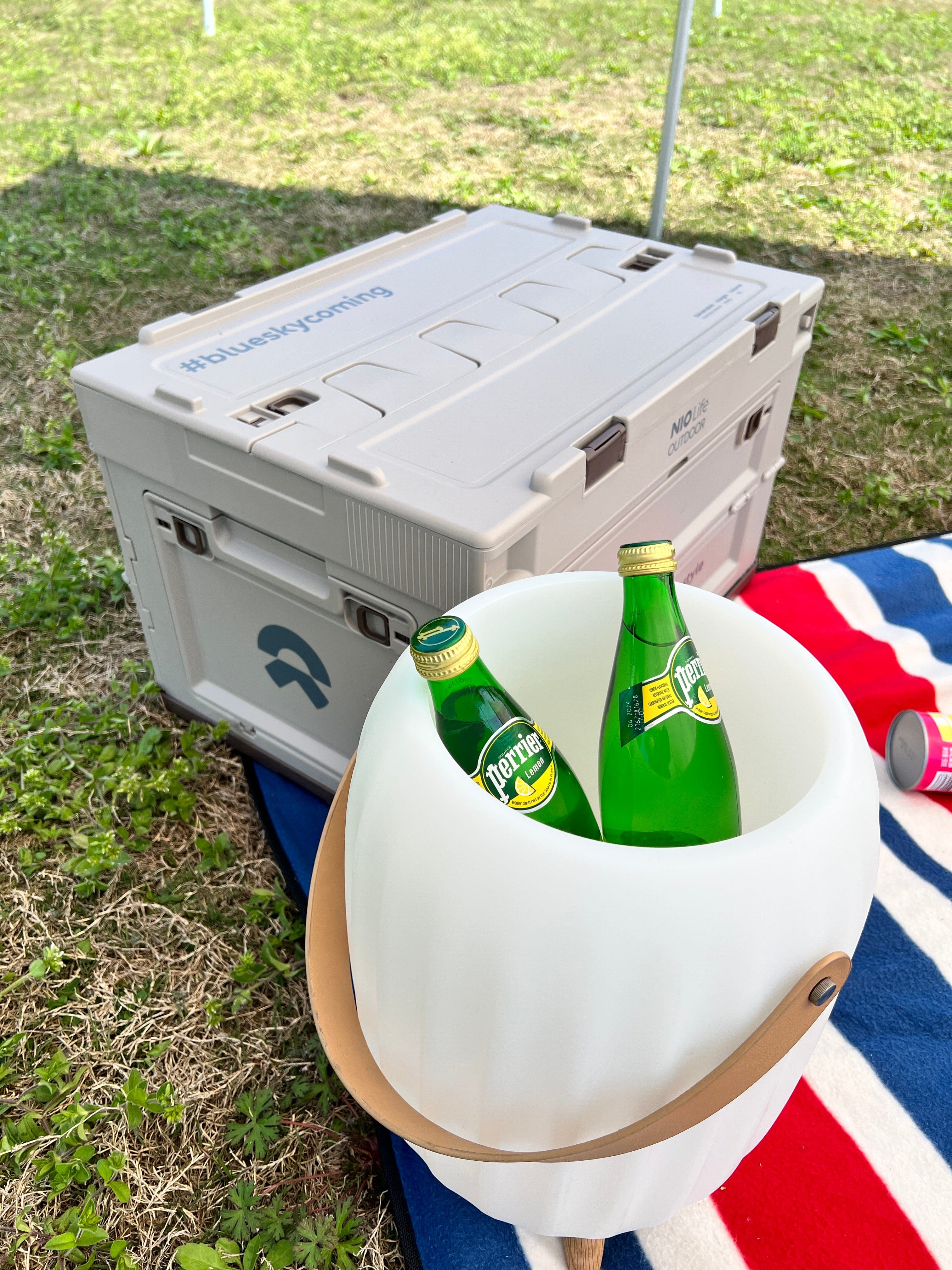 Fifn B01 Speaker lamp Ice Bucket Wine Cooler Portable with LED Light and Plants Pot - Waterproof for Outdoor Parties and Home Decoration - FIFN