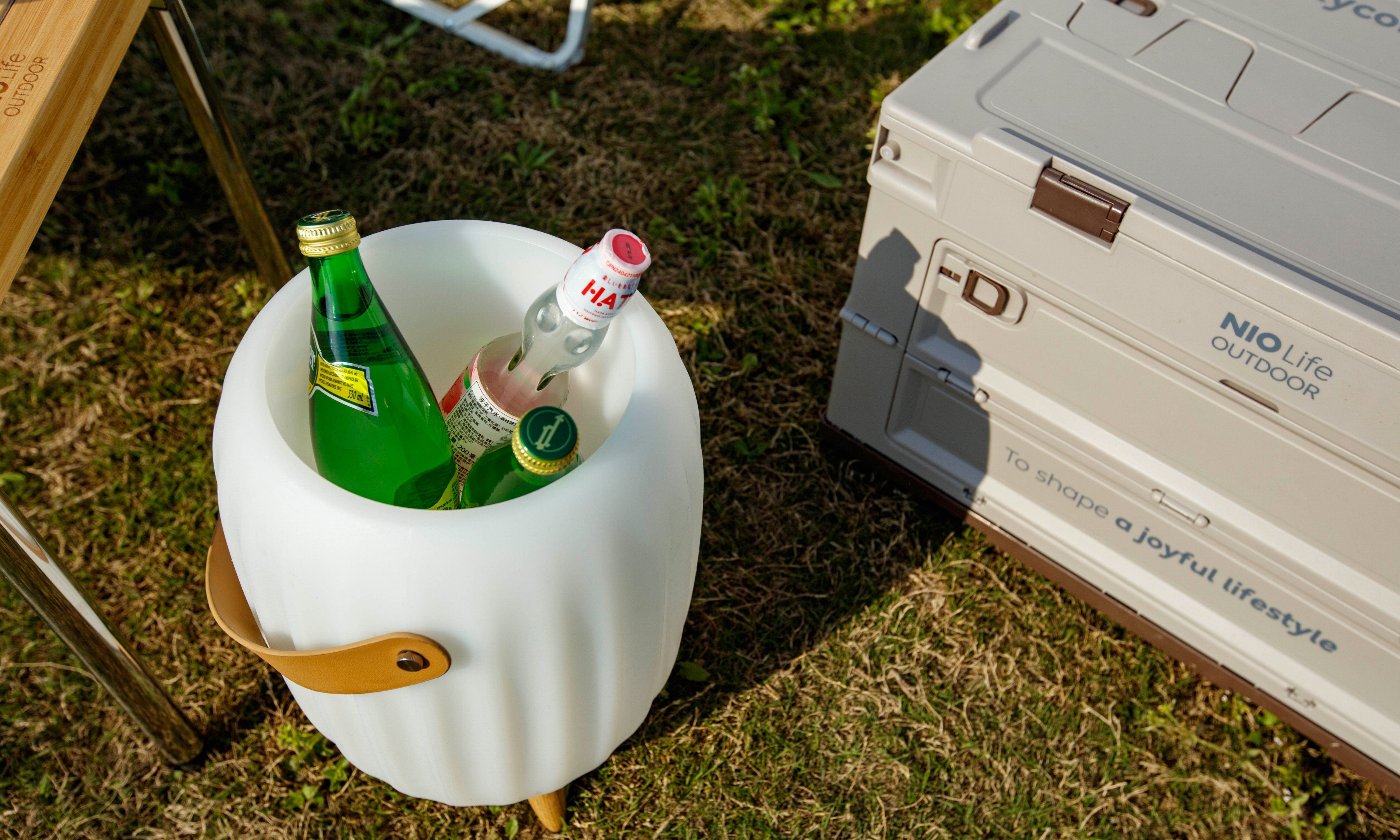 Fifn B01 Speaker lamp Ice Bucket Wine Cooler Portable with LED Light and Plants Pot - Waterproof for Outdoor Parties and Home Decoration - FIFN