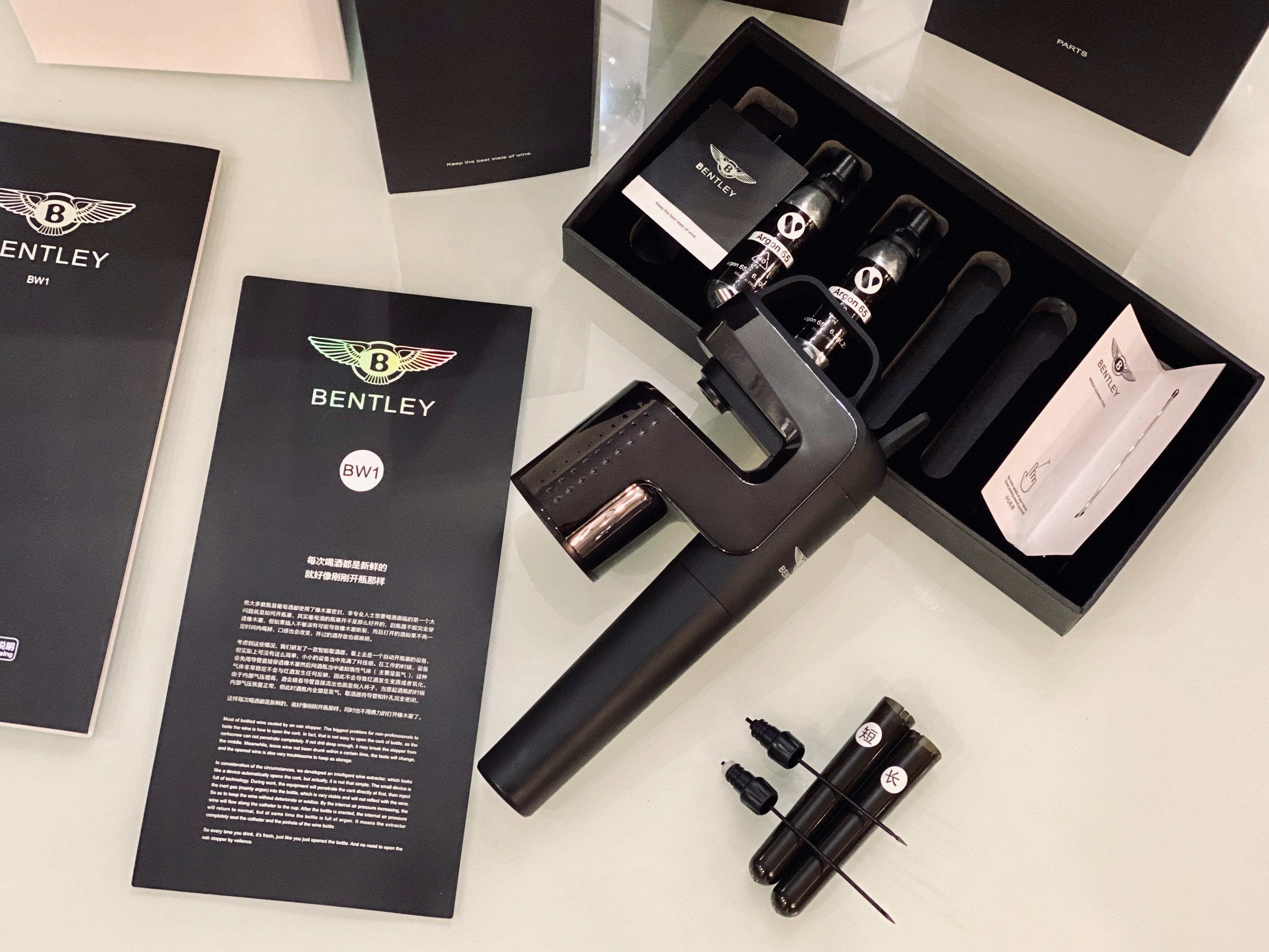 FIFN Wine Tasting Kit with Wine Aerator, Standard Needle, User Guide, Argon Gas Canisters (Set of 3), Needle Cleaning Solution, and Portable Bag - FIFN